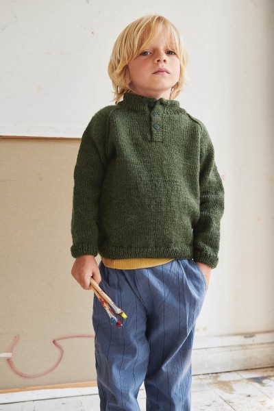 Henriks Knappe-Pullover 2107-7 Strick-Set (SANDNES)