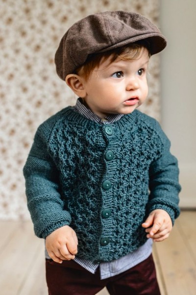 Lochmusterjacke bis 6 Jahre - Strick-Set (SANDNES)