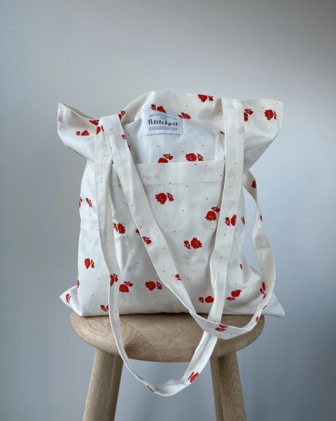 Knit to Go Tote Bag / Orange Floral - PetiteKnit