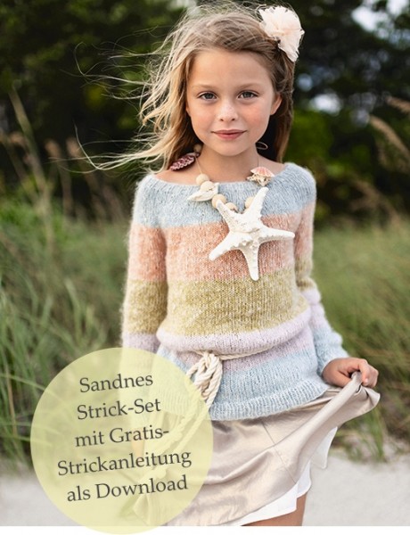 Regenbogenpullover Kinder 1907-6 - Strick-Set (SANDNES)