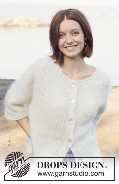 Wispy Dandelion Cardigan 258-18 Strick-Set (DROPS Design)